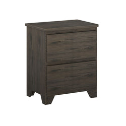 190002-181 : Furniture K/D 2 Drawer Nightstand w/ metal drawer glides (22"L x 15.75"W x 26.25"H), Barnwood Brown