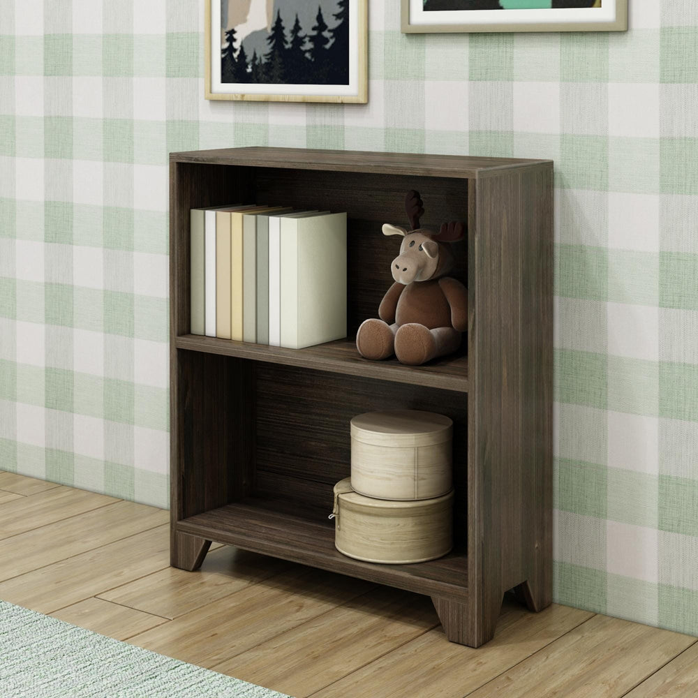 190245-181 : Furniture Farmhouse 2-Shelf Bookcase, Barnwood Brown